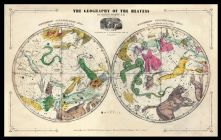 Circumpolar Map Composite 16x27, Atlas Designed to Illustrate the Geography of the Heavens 1835